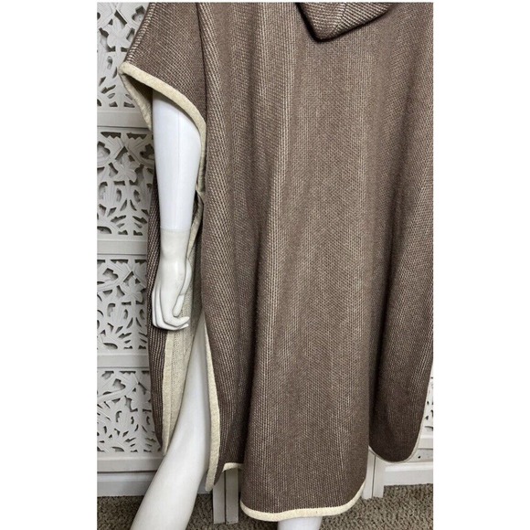 Soft Surroundings Women’s Missy One Size Brown Hoodie Poncho Cape - Picture 9 of 12